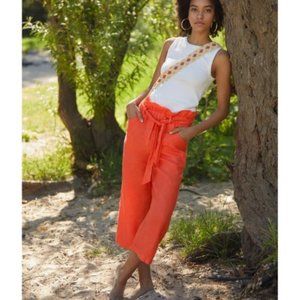 NWT Anthropologie Mairead Linen Paperbag Pants | S